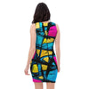 Abstract Psychedelic Graffiti Bodycon Dress-grizzshop