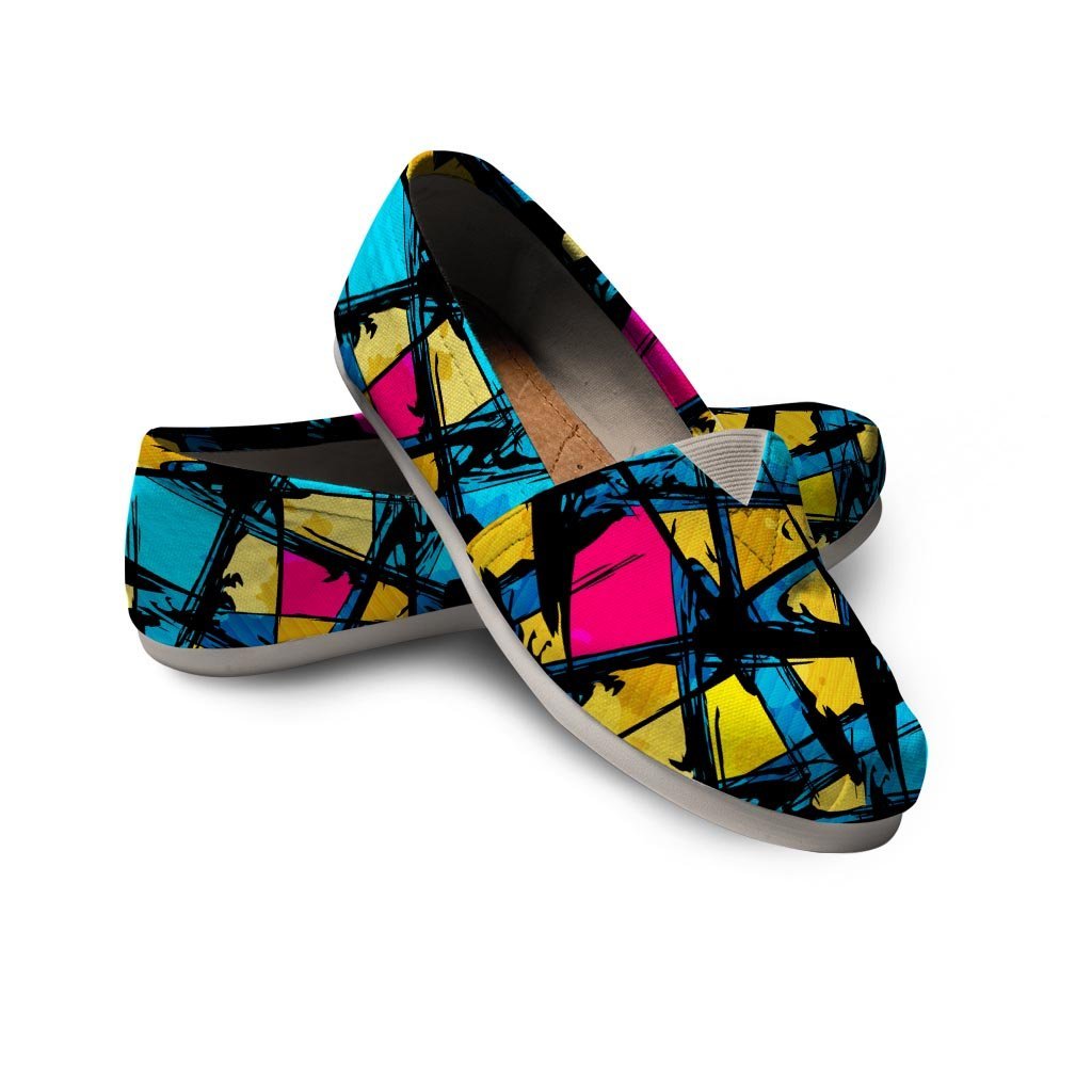 Abstract Psychedelic Graffiti Canvas Shoes-grizzshop