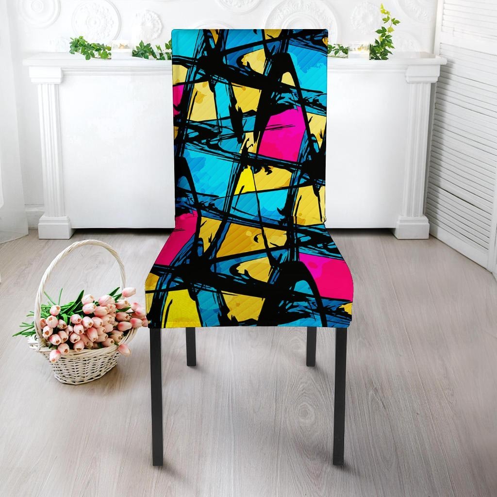 Abstract Psychedelic Graffiti Chair Cover-grizzshop