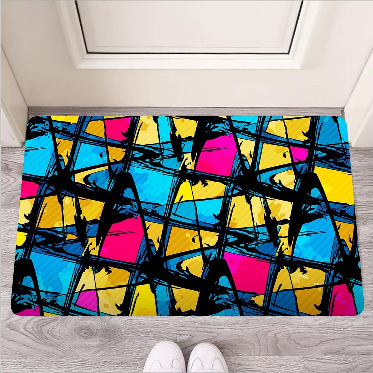 Abstract Psychedelic Graffiti Door Mat-grizzshop