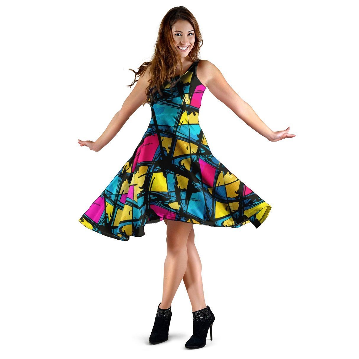 Abstract Psychedelic Graffiti Dress-grizzshop