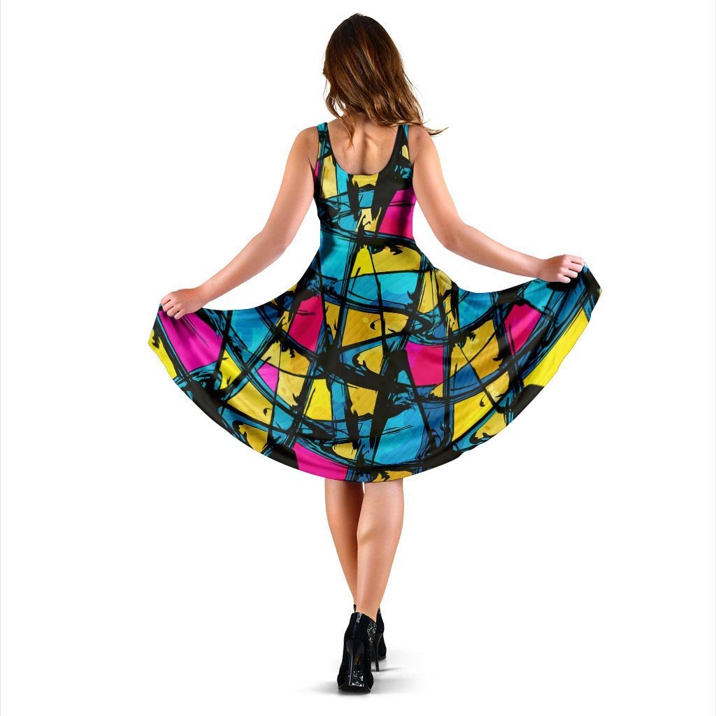 Abstract Psychedelic Graffiti Dress-grizzshop