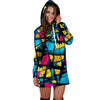 Abstract Psychedelic Graffiti Hoodie Dress-grizzshop