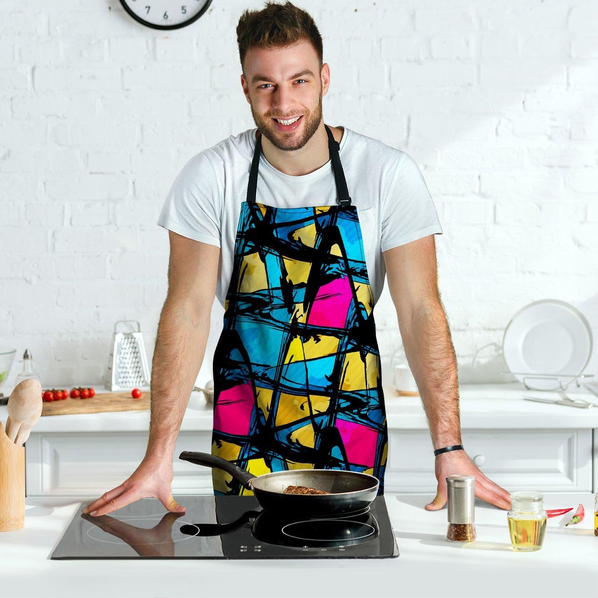 Abstract Psychedelic Graffiti Men's Apron-grizzshop