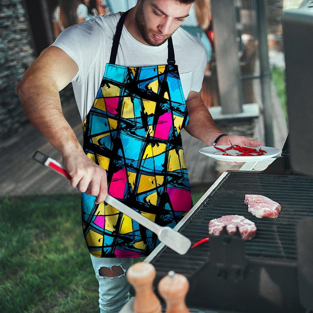 Abstract Psychedelic Graffiti Men's Apron-grizzshop