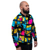 Abstract Psychedelic Graffiti Men's Bomber Jacket-grizzshop