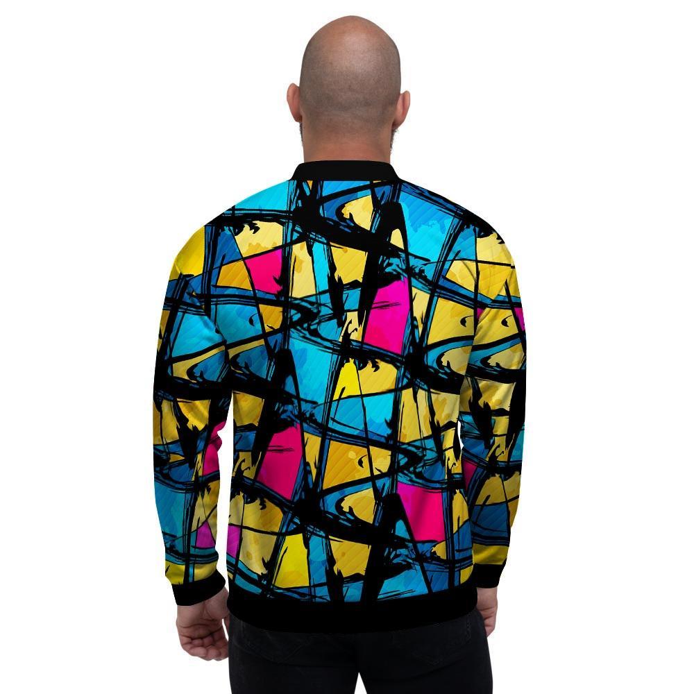 Abstract Psychedelic Graffiti Men's Bomber Jacket-grizzshop