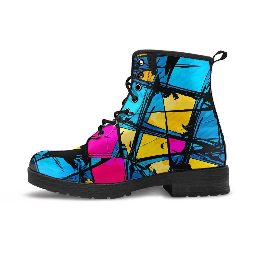 Abstract Psychedelic Graffiti Men's Boots-grizzshop