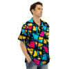 Abstract Psychedelic Graffiti Men’s Hawaiian Shirt-grizzshop