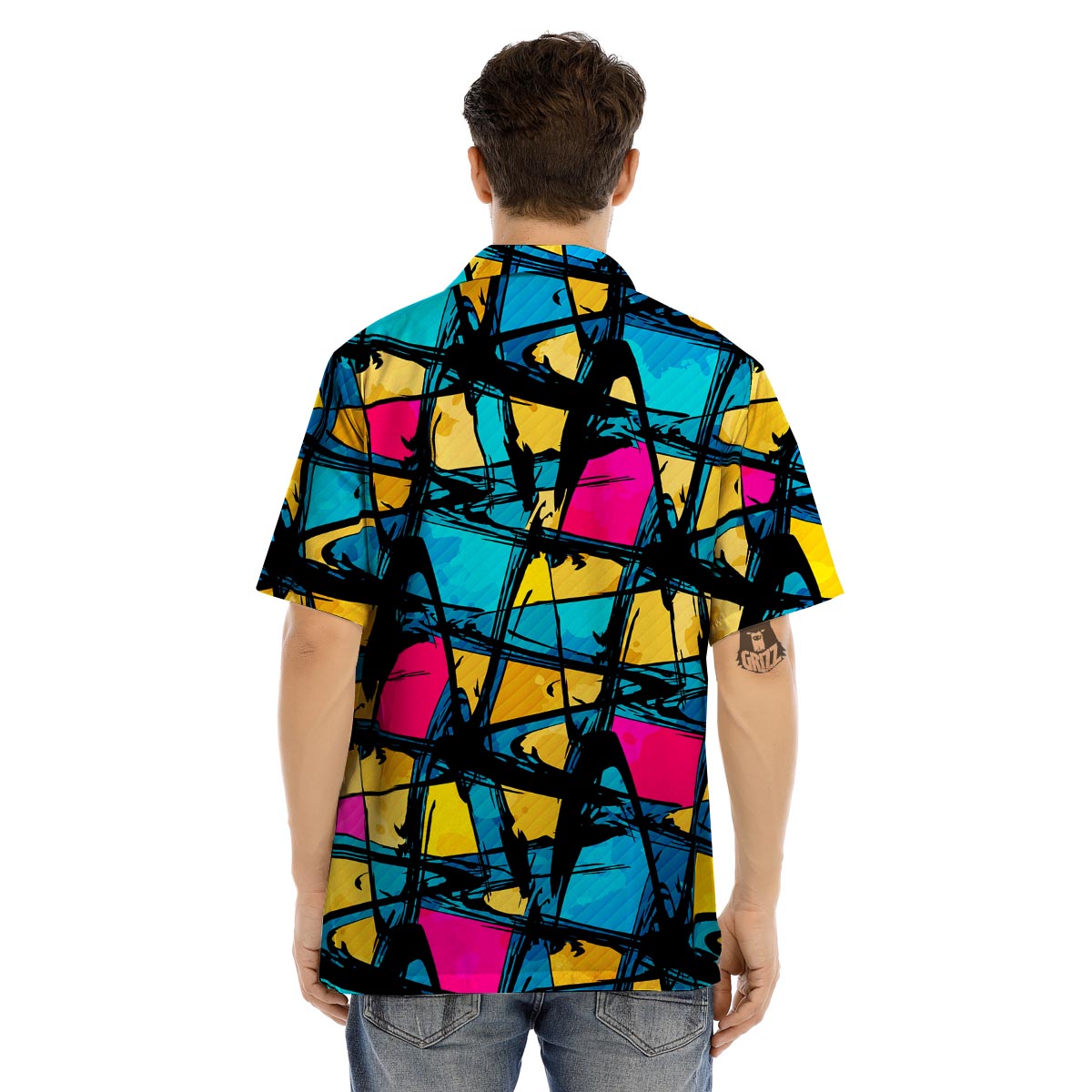 Abstract Psychedelic Graffiti Men’s Hawaiian Shirt-grizzshop