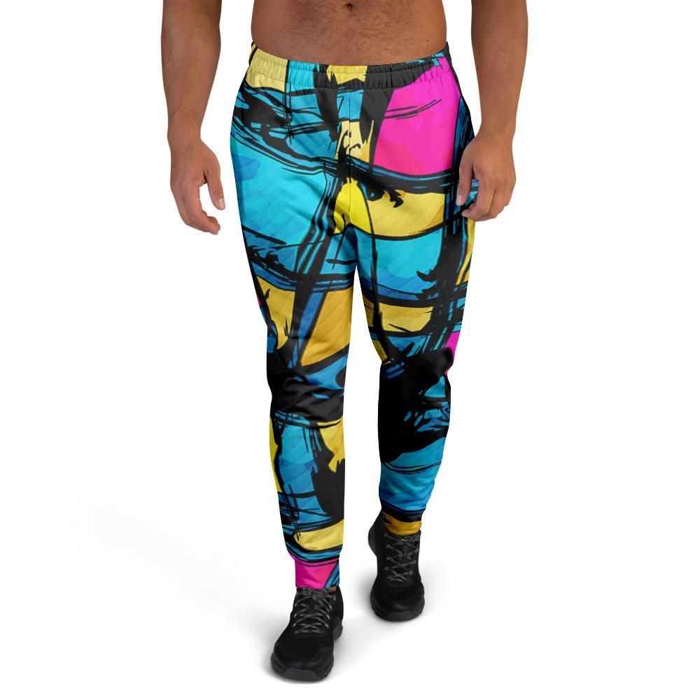 Abstract Psychedelic Graffiti Men's Joggers-grizzshop