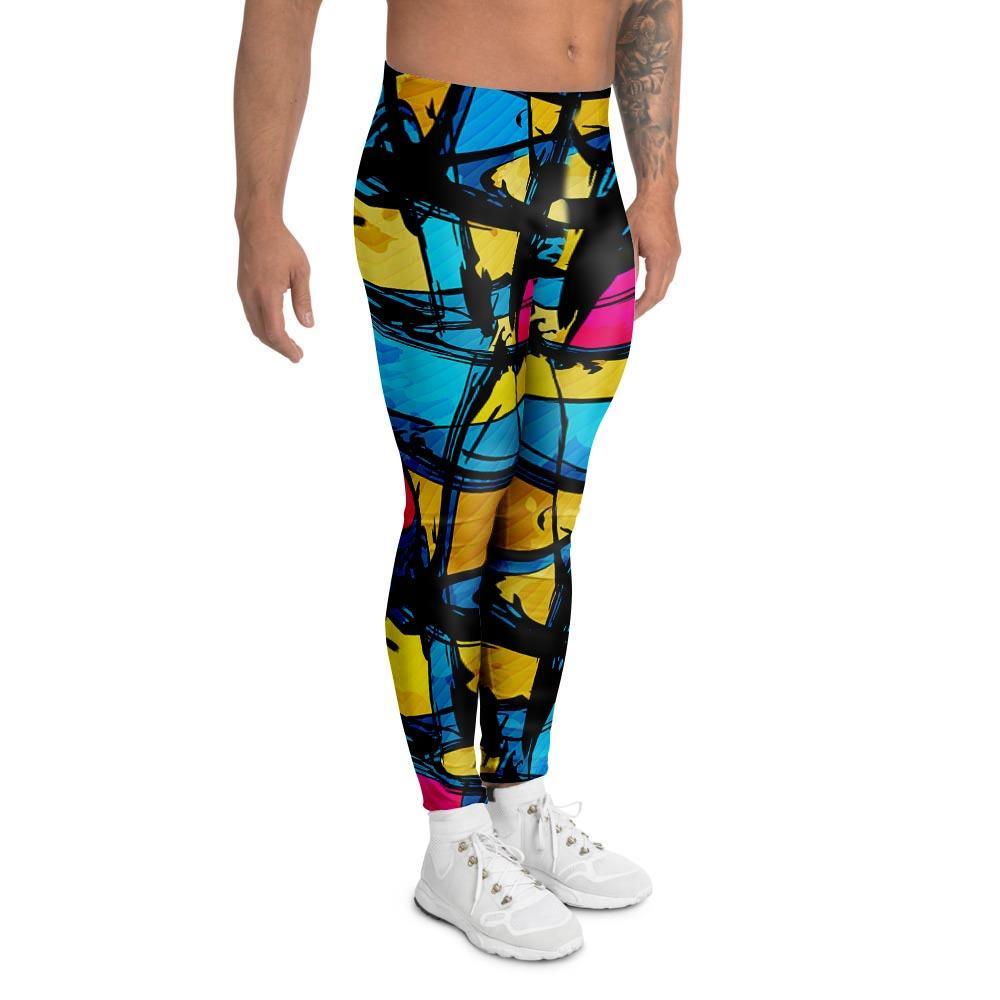 Abstract Psychedelic Graffiti Men's Leggings-grizzshop