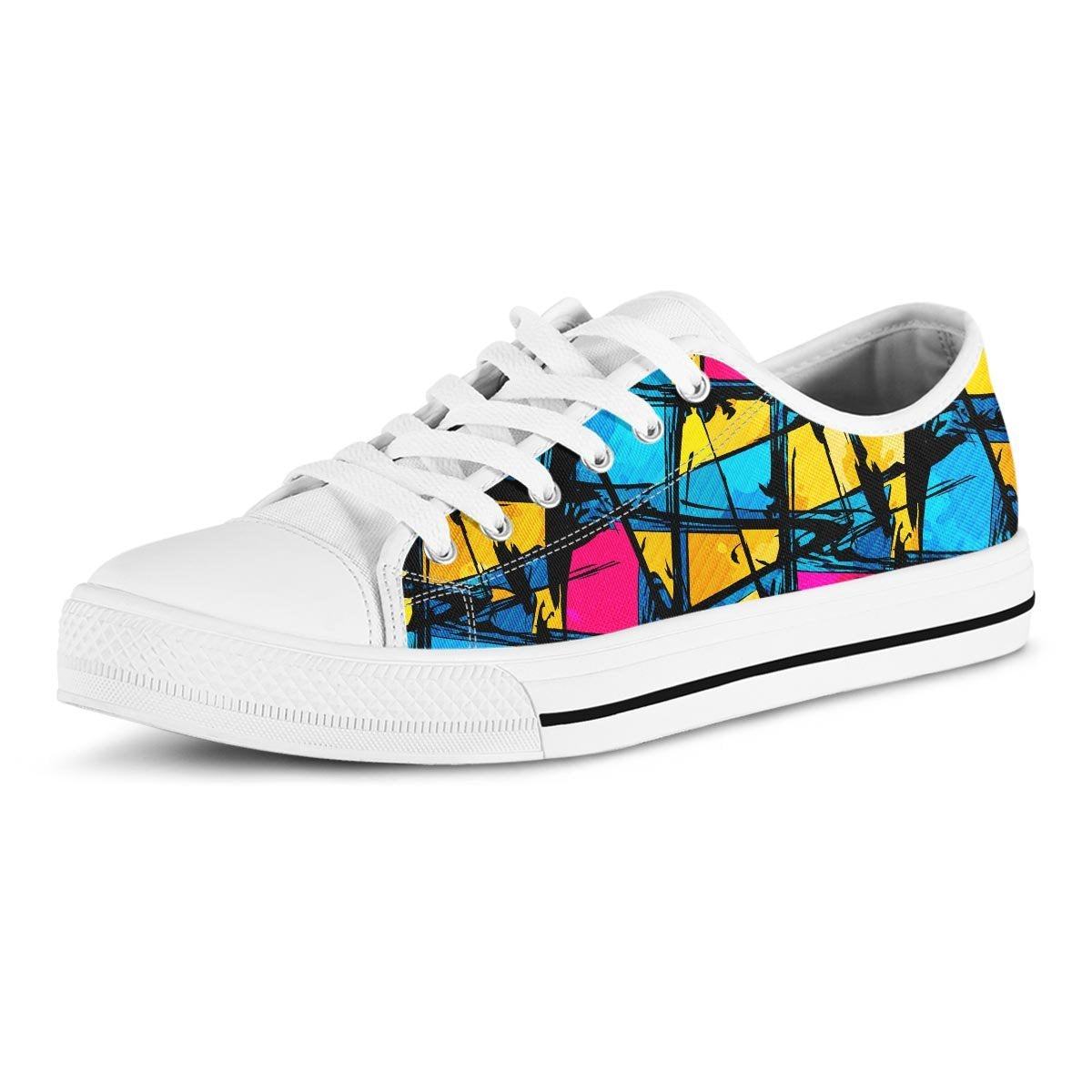 Abstract Psychedelic Graffiti Men's Low Top Shoes-grizzshop