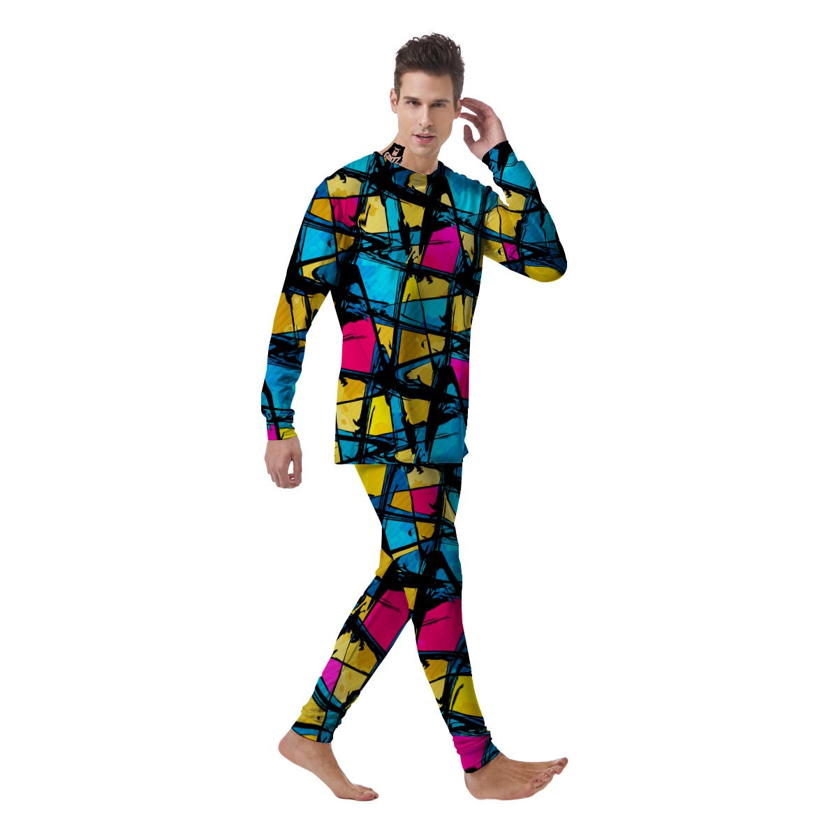 Abstract Psychedelic Graffiti Men's Pajamas-grizzshop