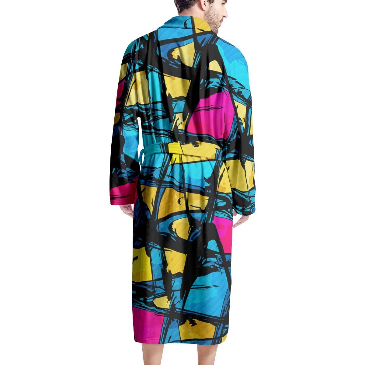 Abstract Psychedelic Graffiti Men's Robe-grizzshop