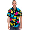 Abstract Psychedelic Graffiti Men's Short Sleeve Shirt-grizzshop