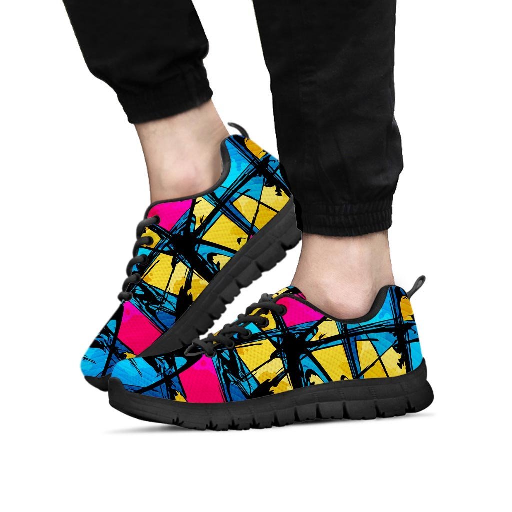 Abstract Psychedelic Graffiti Men's Sneakers-grizzshop