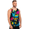 Abstract Psychedelic Graffiti Men's Tank Tops-grizzshop