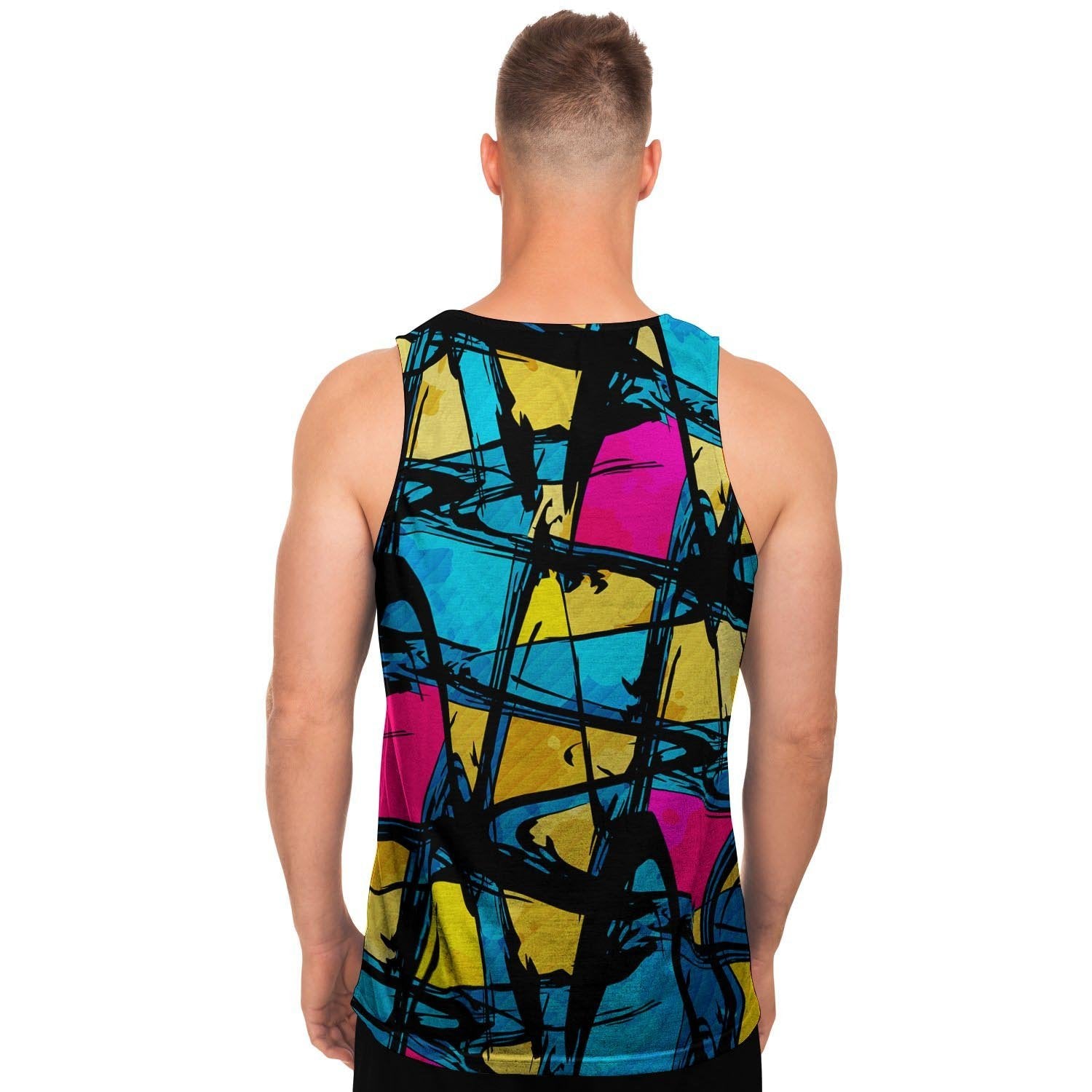 Abstract Psychedelic Graffiti Men's Tank Tops-grizzshop