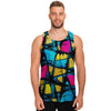 Abstract Psychedelic Graffiti Men's Tank Tops-grizzshop