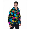 Abstract Psychedelic Graffiti Men's Zip Up Hoodie-grizzshop