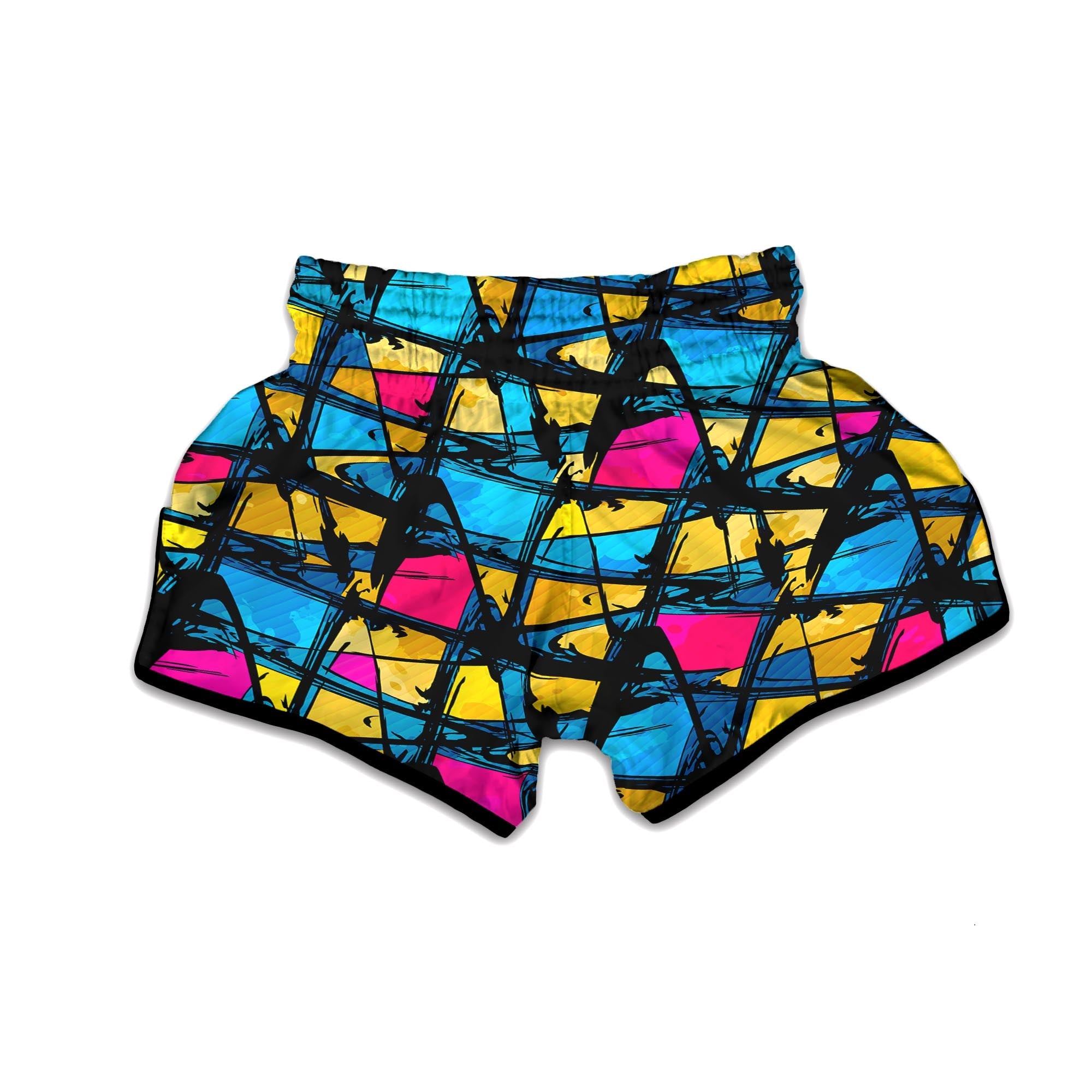 Abstract Psychedelic Graffiti Muay Thai Boxing Shorts-grizzshop