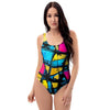 Abstract Psychedelic Graffiti One Piece Swimsuite-grizzshop