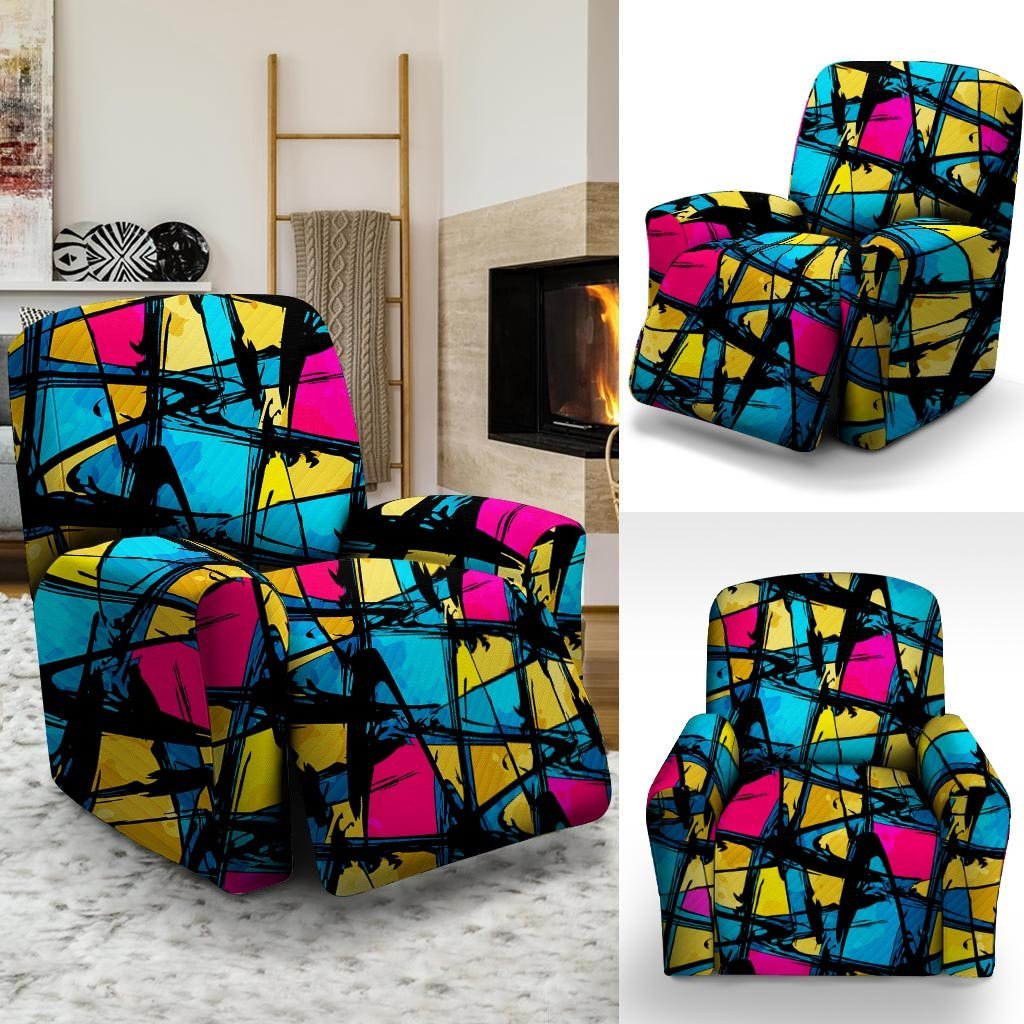 Abstract Psychedelic Graffiti Recliner Cover-grizzshop