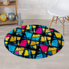 Abstract Psychedelic Graffiti Round Rug-grizzshop
