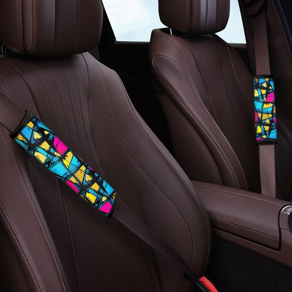 Abstract Psychedelic Graffiti Seat Belt Cover-grizzshop