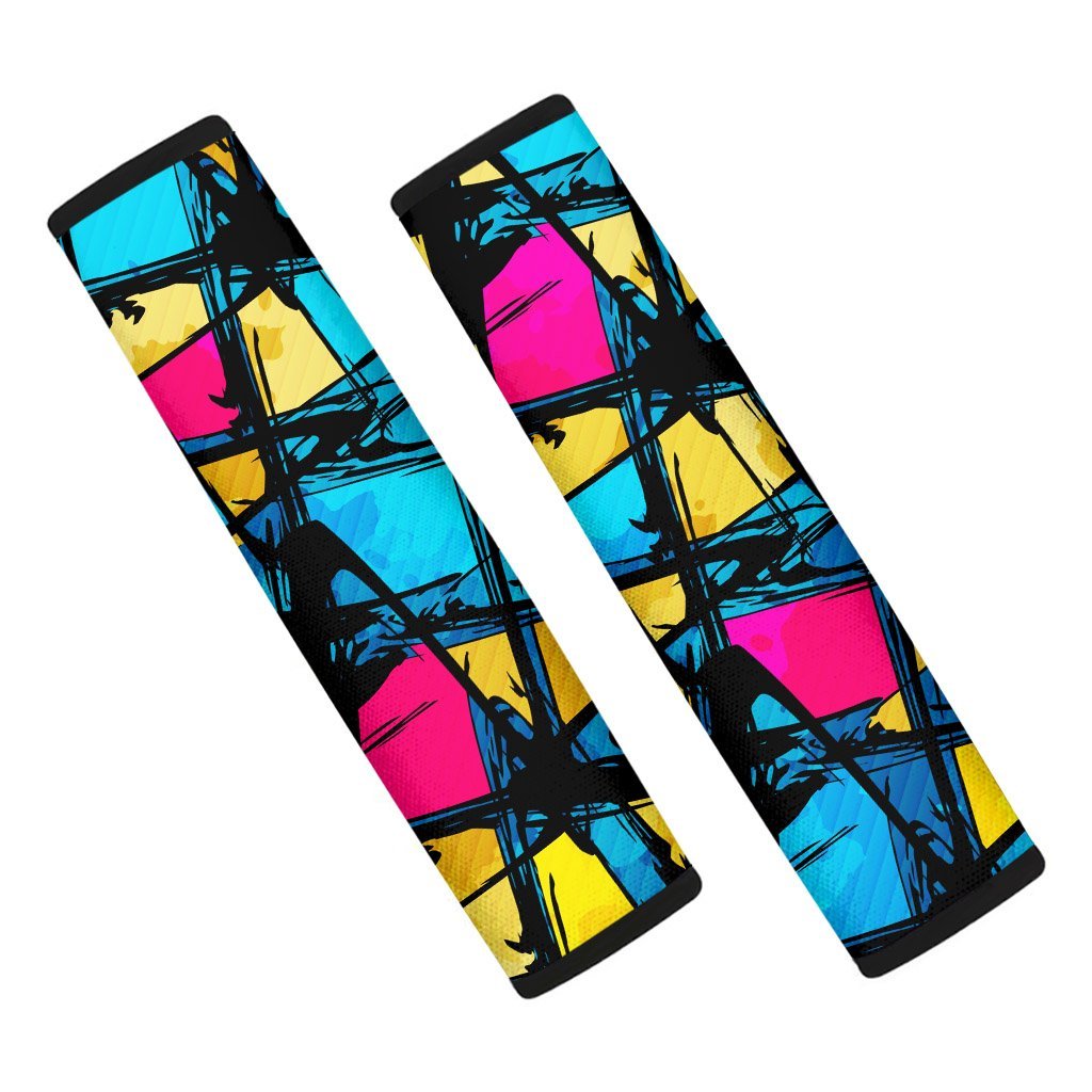 Abstract Psychedelic Graffiti Seat Belt Cover-grizzshop