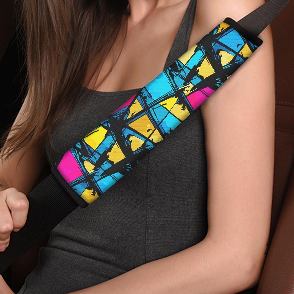 Abstract Psychedelic Graffiti Seat Belt Cover-grizzshop