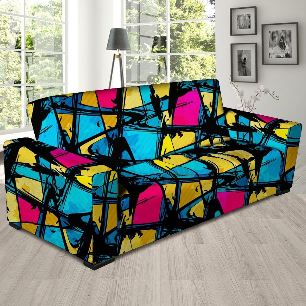 Abstract Psychedelic Graffiti Sofa Cover-grizzshop