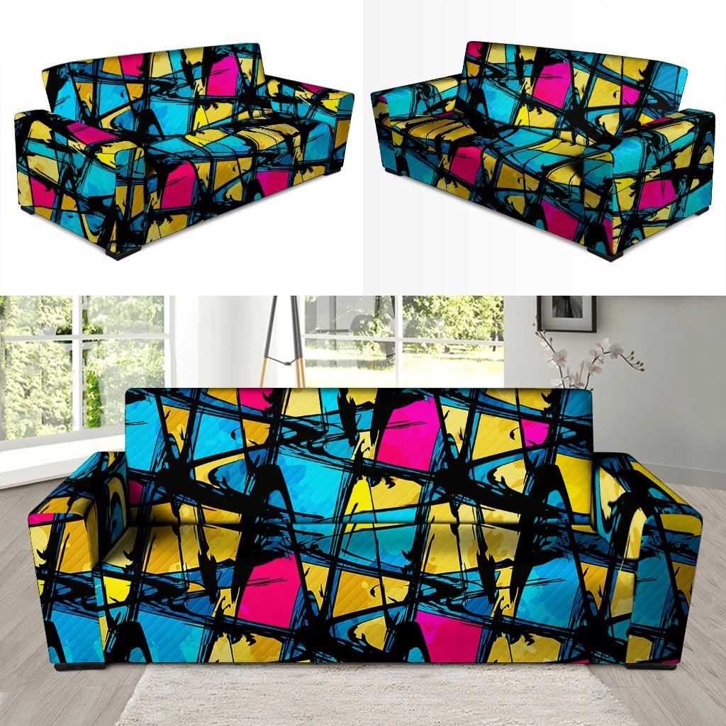 Abstract Psychedelic Graffiti Sofa Cover-grizzshop