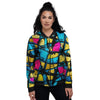 Abstract Psychedelic Graffiti Women's Bomber Jacket-grizzshop