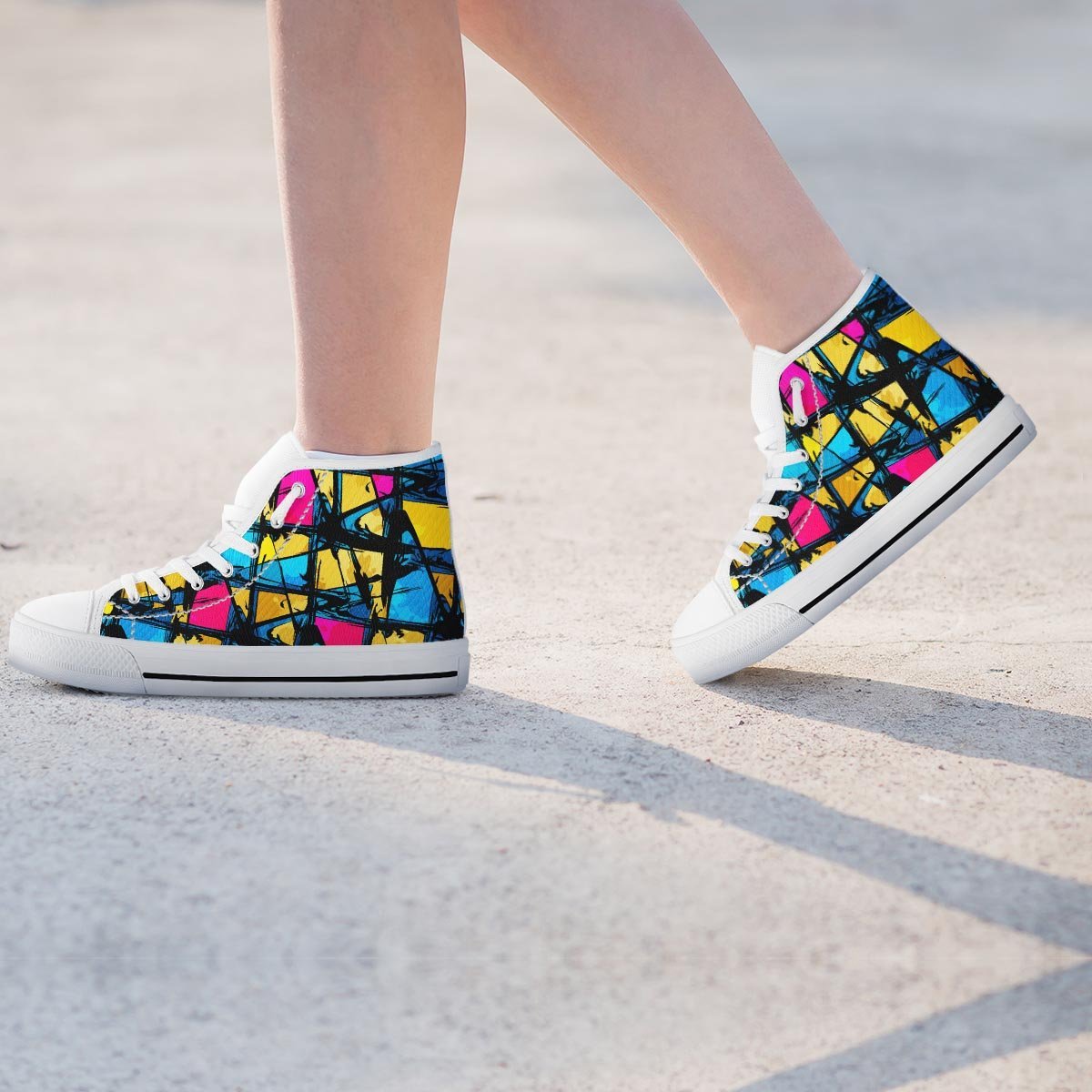 Abstract Psychedelic Graffiti Women's High Top Shoes-grizzshop