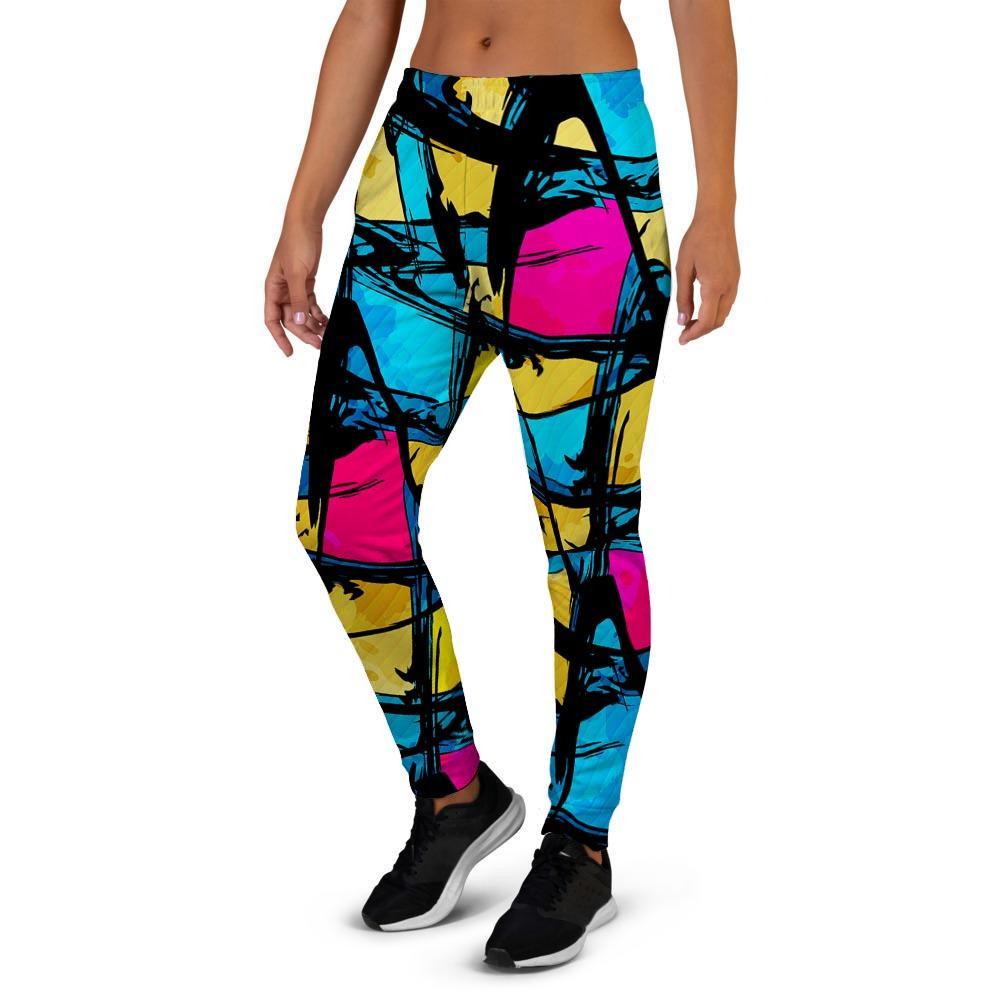 Abstract Psychedelic Graffiti Women's Joggers-grizzshop