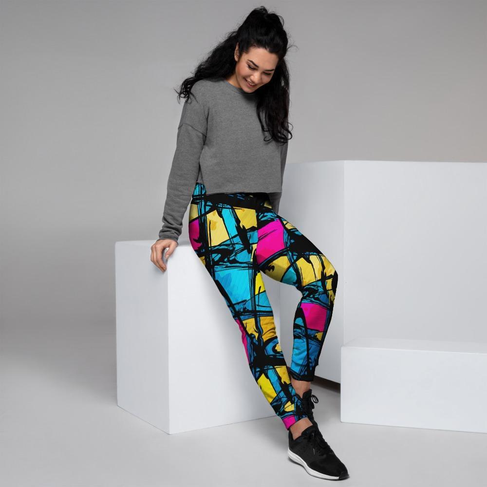 Abstract Psychedelic Graffiti Women's Joggers-grizzshop