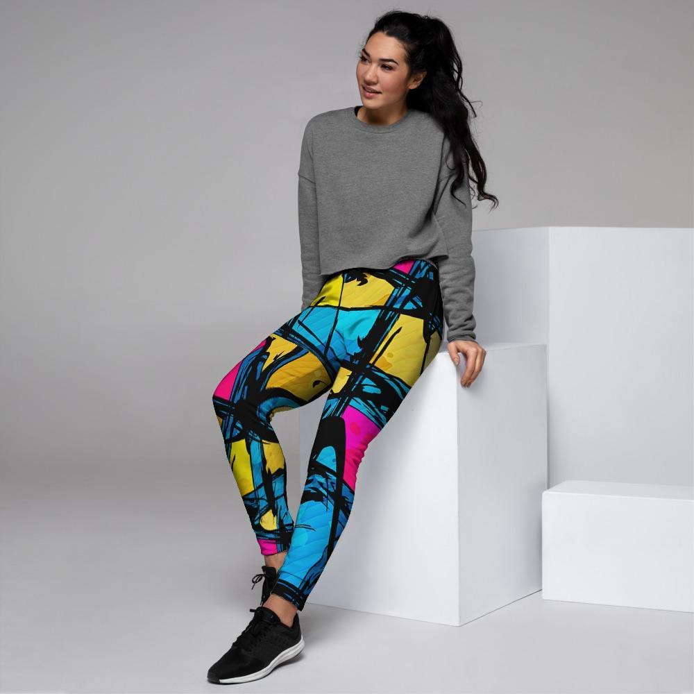 Abstract Psychedelic Graffiti Women's Joggers-grizzshop