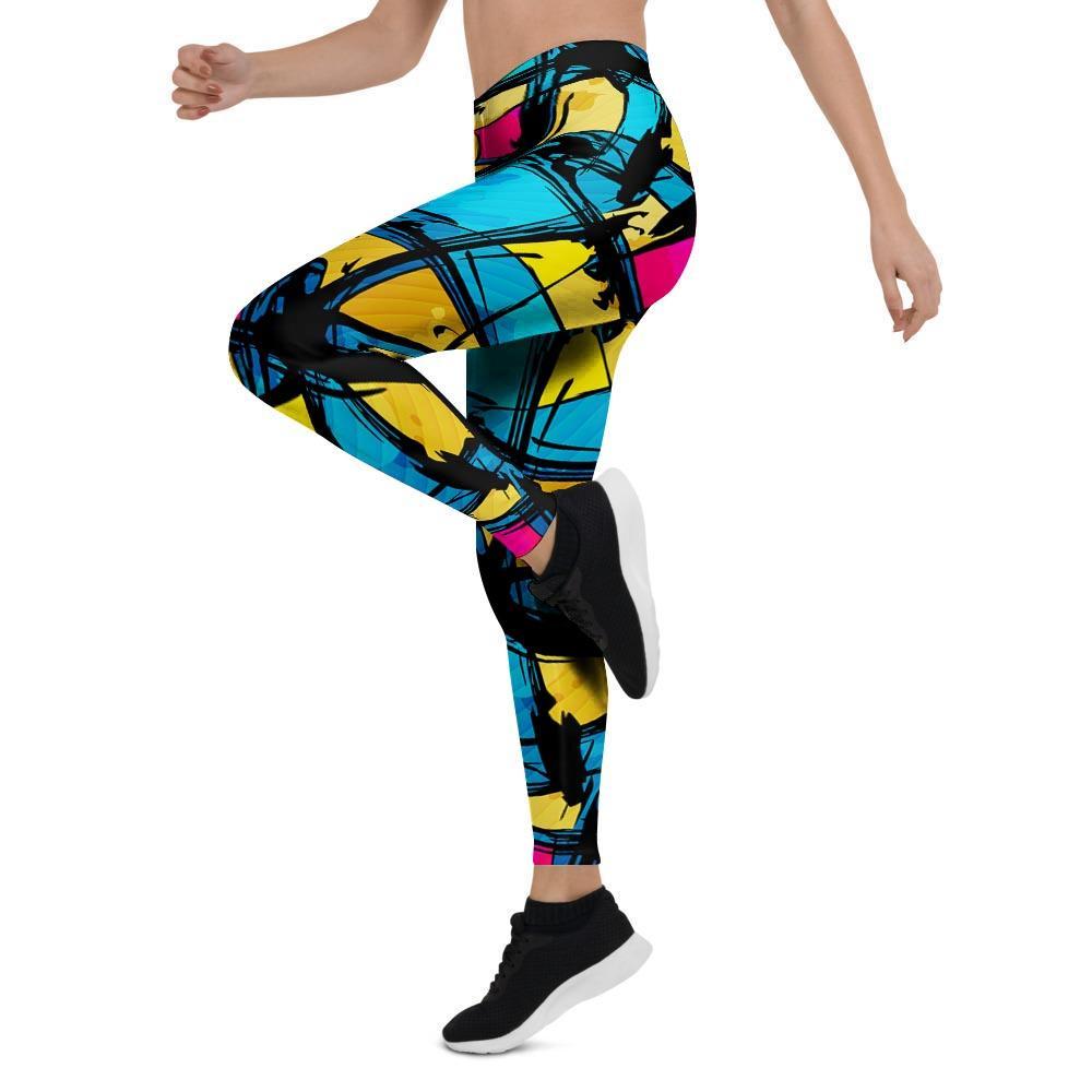 Abstract Psychedelic Graffiti Women's Leggings-grizzshop