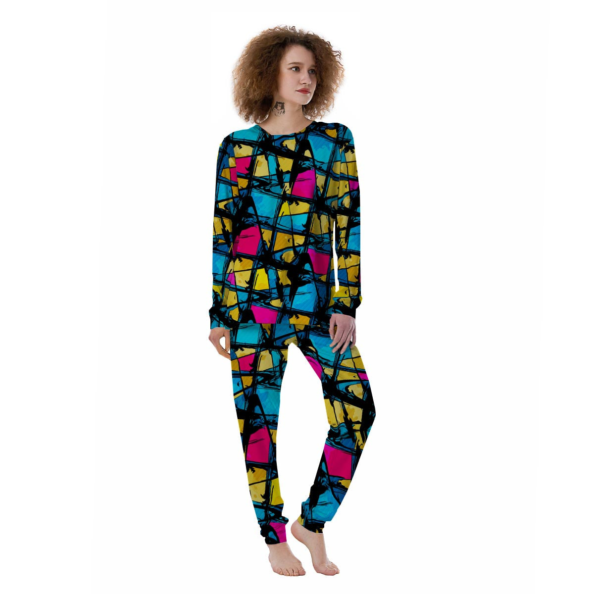 Abstract Psychedelic Graffiti Women's Pajamas-grizzshop