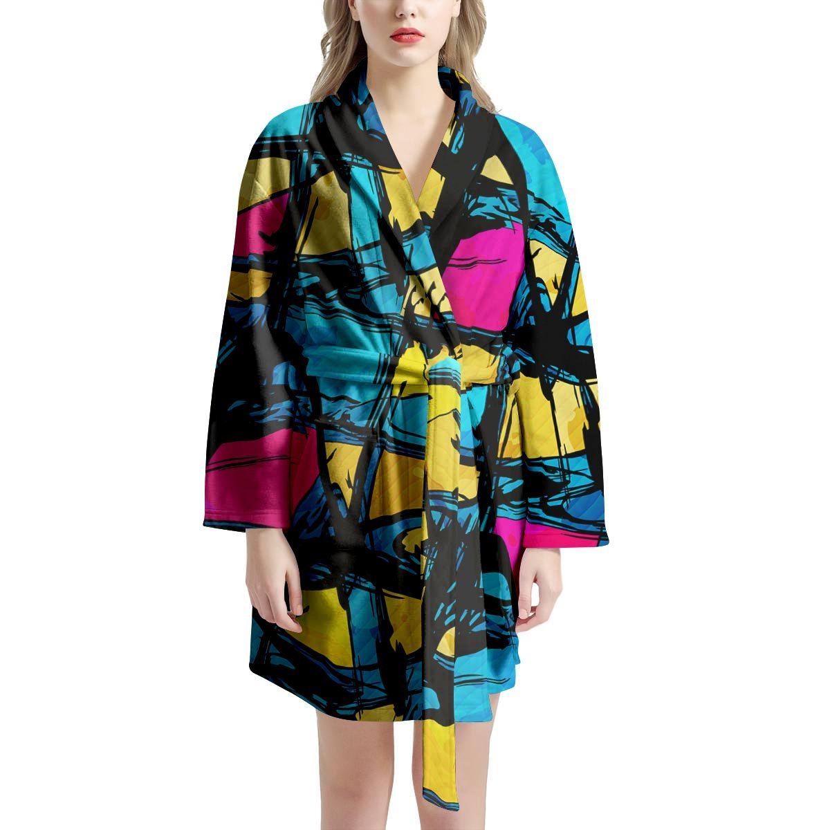 Abstract Psychedelic Graffiti Women's Robe-grizzshop