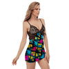 Abstract Psychedelic Graffiti Women's Sexy Night Dress-grizzshop