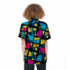 Abstract Psychedelic Graffiti Women's Short Sleeve Shirts-grizzshop