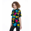 Abstract Psychedelic Graffiti Women's Short Sleeve Shirts-grizzshop