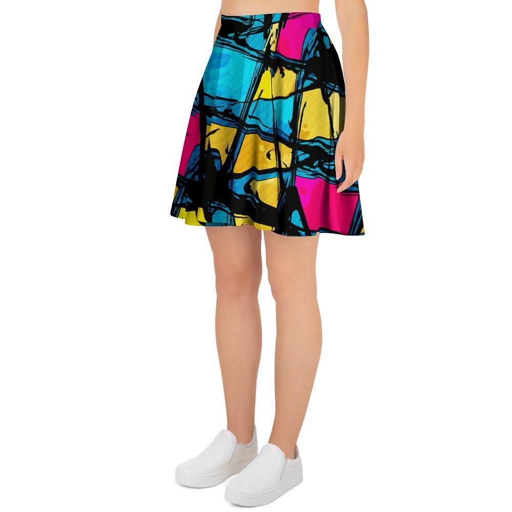 Abstract Psychedelic Graffiti Women's Skirt-grizzshop