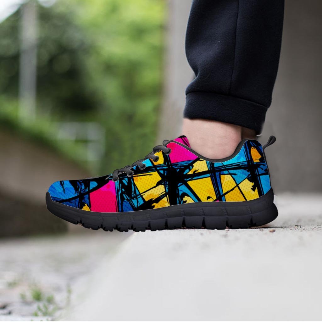 Abstract Psychedelic Graffiti Women's Sneakers-grizzshop