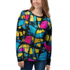 Abstract Psychedelic Graffiti Women's Sweatshirt-grizzshop