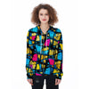 Abstract Psychedelic Graffiti Women's Zip Up Hoodie-grizzshop