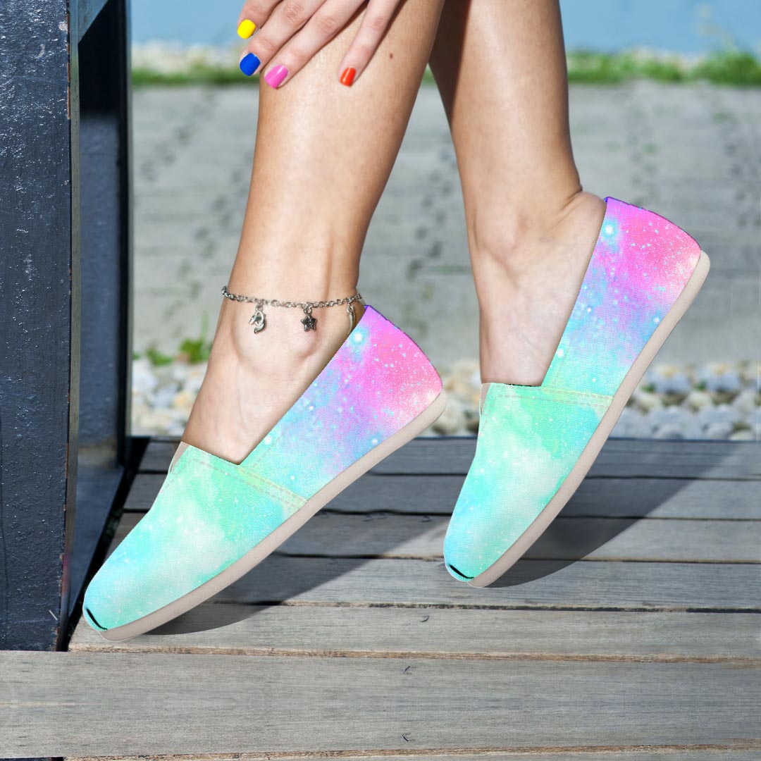 Abstract Psychedelic Holographic Canvas Shoes-grizzshop